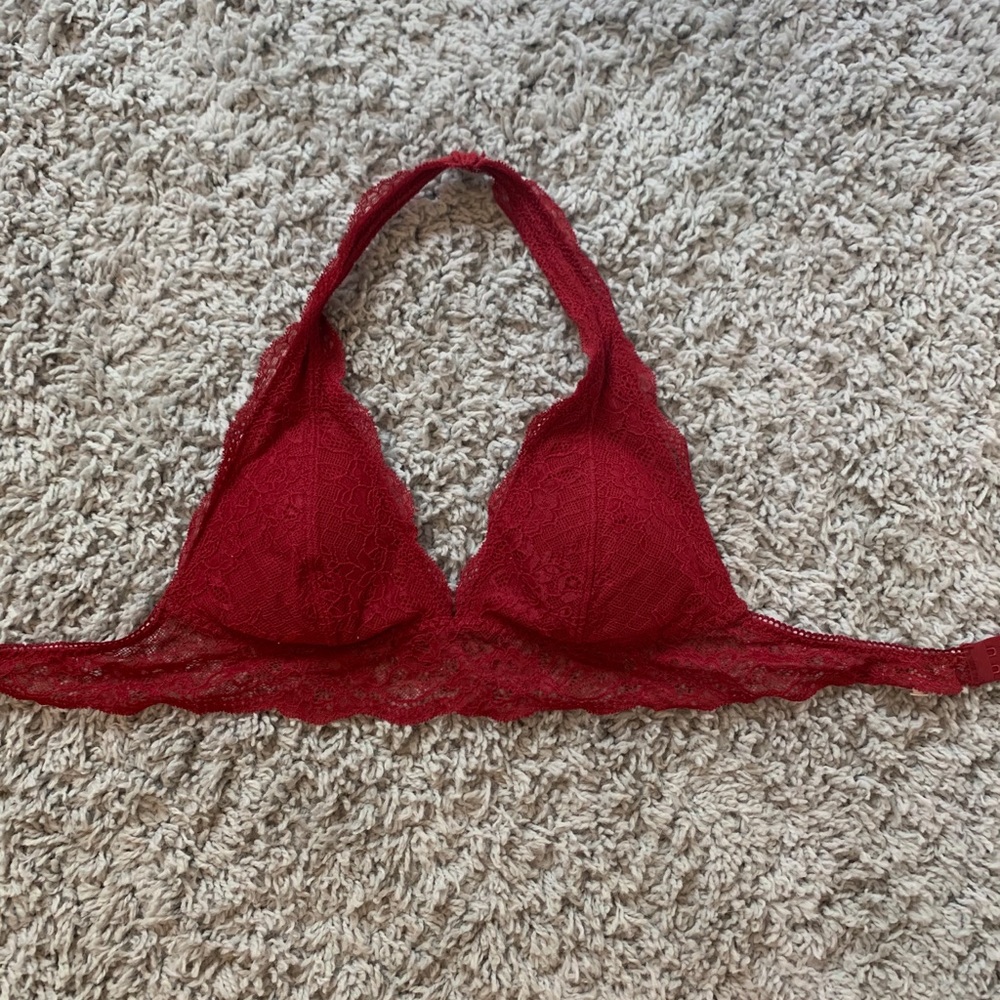 Red lace bralette